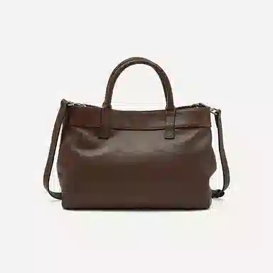 老人头 精致百搭时尚日常通勤单肩 头层牛皮 手提包 女款 黑色/咖色/棕色