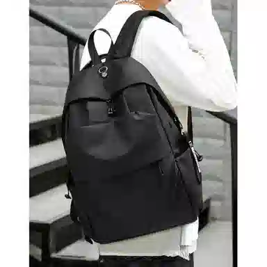 老人头 经典休闲高级感简约百搭旅行背包 织物 双肩包 男款 黑色