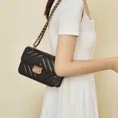 老人头 小香风菱格气质简约时尚 合成革 单肩包 女款 多色