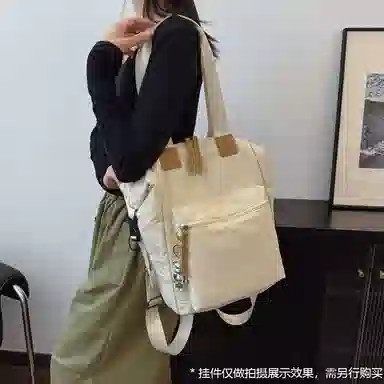 老人头 复古学院风小清新通勤百搭 织物 双肩包 常规 女款 多色