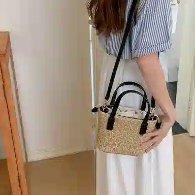 老人头 慵懒简约度假风时尚 织物 手提包 常规 女款 多色