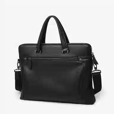 老人头 简约商务通勤出差 牛皮 公文包 常规 男款 黑色