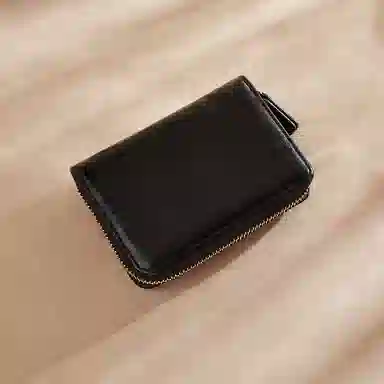 老人头 简约时尚多功能高级感短款纯色卡包票夹 合成革 钱包女士 女款 黑色/蓝色/粉色/棕色