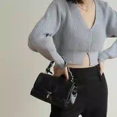 老人头 质感百搭时尚通勤 头层牛皮 斜挎单肩手提包 女款 黑色/咖啡色