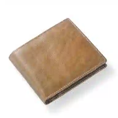 老人头 时尚简约短款多卡位 牛皮 钱包 男款 咖啡色/棕色
