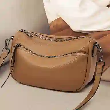 老人头 简约百搭纯色 头层牛皮 单肩包 女款 多色