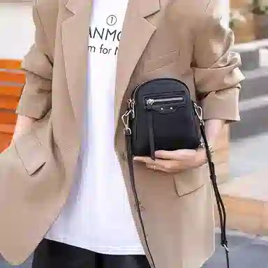 老人头 小众复古通勤简约时尚百搭 牛皮革 单肩斜挎包 女款 米白色/黑色/灰色