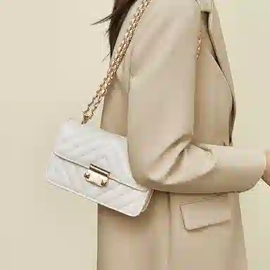 老人头 小香风菱格气质简约时尚 合成革 单肩包 女款 多色