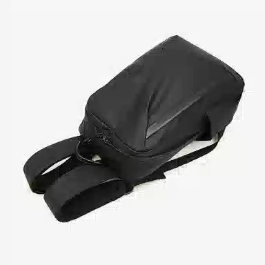 老人头 通勤商务时尚潮流百搭 织物 双肩包 常规 男女同款情侣款 黑色