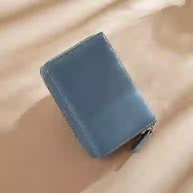 老人头 简约时尚多功能高级感短款纯色卡包票夹 合成革 钱包女士 女款 黑色/蓝色/粉色/棕色