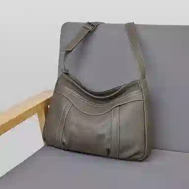 老人头 时尚百搭经典简约纯色高级质感日常通勤休闲百搭斜挎包 头层牛皮 单肩包 女款 多色