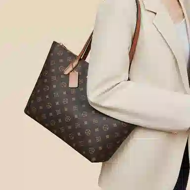 老人头 法式通勤百搭出行轻便小众设计 合成革 单肩包 常规 女款 咖色