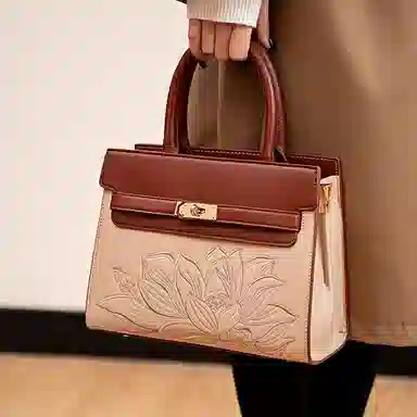 老人头 高级感新中式时尚百搭 合成革 单肩斜挎手提包 常规 女款 多色