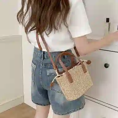 老人头 慵懒简约度假风时尚 织物 手提包 常规 女款 多色