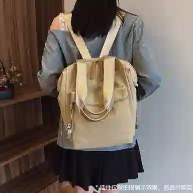 老人头 复古学院风小清新通勤百搭 织物 双肩包 常规 女款 多色