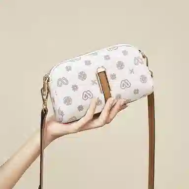 老人头 时尚高级感休闲百搭通勤 合成革 斜挎包 常规 女款 啡色