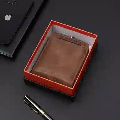 老人头 时尚简约多功能轻便小巧便携 合成革 钱包 男款 多色