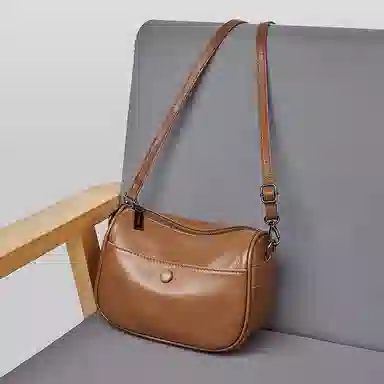 老人头 气质通勤简约时尚百搭高级感 牛皮 斜挎单肩包 常规 女款 多色