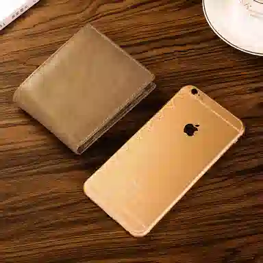 老人头 时尚简约短款多卡位 牛皮 钱包 男款 咖啡色/棕色