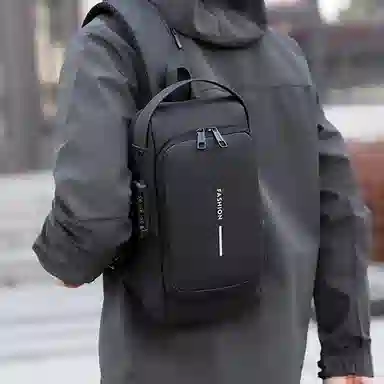 老人头 休闲机能男士单肩包商务潮流通勤 新型纳米 斜挎包 常规 男款 多色