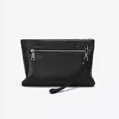 老人头 商务潮流简约鳄鱼纹设计高级质感 牛皮革 手拿包 常规 男款 黑色