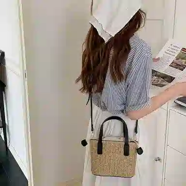 老人头 慵懒简约度假风时尚 织物 手提包 常规 女款 多色