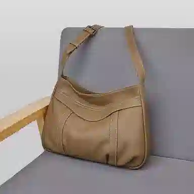 老人头 时尚百搭经典简约纯色高级质感日常通勤休闲百搭斜挎包 头层牛皮 单肩包 女款 多色