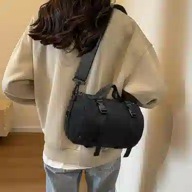 老人头 休闲百搭轻便潮流日常通勤实用简约单肩包 织物 斜挎手提包 常规 男女同款情侣款 多色