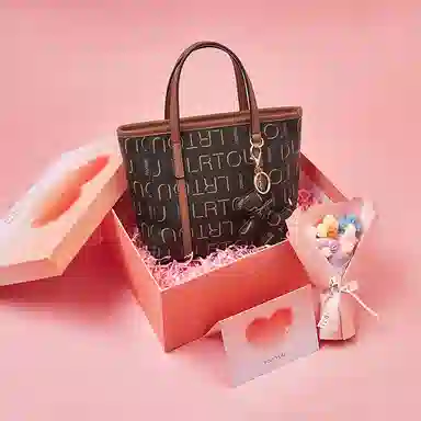 老人头 休闲百搭印花时尚潮流气质简约轻便斜挎包 合成革 菜篮子单肩手提包 女款 棕色