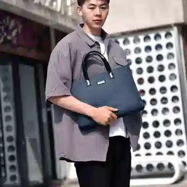 Oldman Head Business Casual Briefcase Black Blue