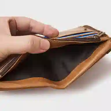 老人头 小众设计便携短款多卡位 牛皮 钱包 男女同款情侣款 多色