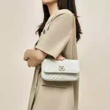 老人头 时尚高级感气质菱格通勤百搭 合成革 斜挎单肩包 女款 多色