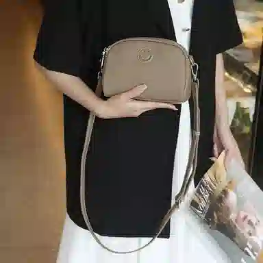 老人头 百搭简约时尚笑脸 头层牛皮 单肩包 女款 多色