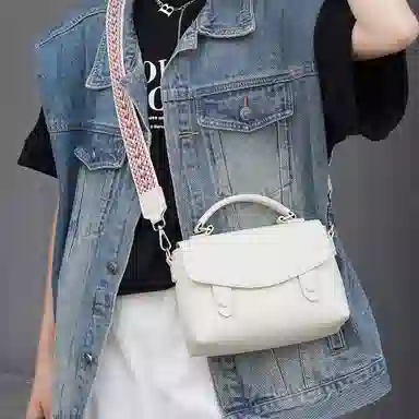 老人头 小众设计感通勤百搭高级质感手拿单肩包 头层牛皮 手提包 常规 女款 多色