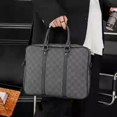 Laorentou Briefcase Black Grid