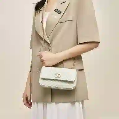 老人头 时尚高级感气质菱格通勤百搭 合成革 斜挎单肩包 女款 多色