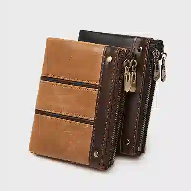 老人头 小众设计便携短款多卡位 牛皮 钱包 男女同款情侣款 多色