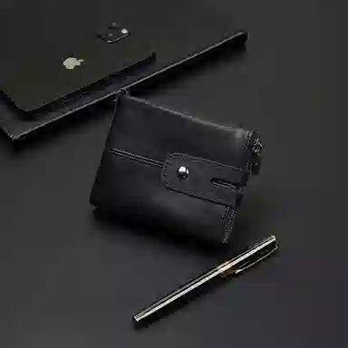 老人头 复古简约设计感通勤百搭上班多功能短款 头层牛皮 钱包 男女同款情侣款 黑色/咖色/棕色