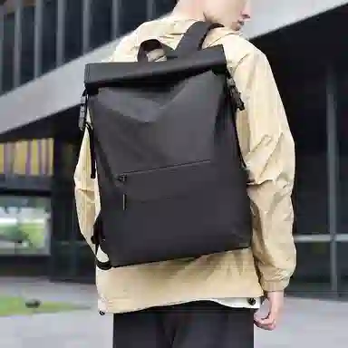 老人头 纯色设计时尚大气高颜值大容量 合成革 双肩包 常规 男款 多色