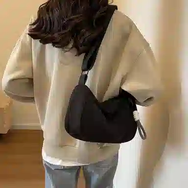 老人头 时尚个性潮流小众设计日常百搭 织物 单肩包 女款 多色