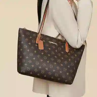 老人头 法式通勤百搭出行轻便小众设计 合成革 单肩包 常规 女款 咖色