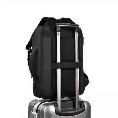 老人头 商务出差简约多功能大容量 织物 双肩包 男款 黑色