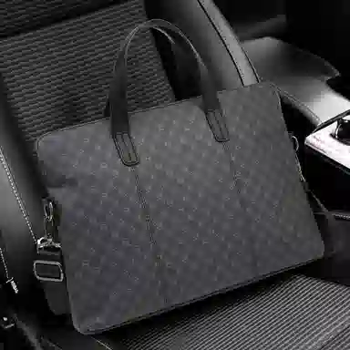 老人头 复古百搭商务通勤时尚设计高级感单肩斜挎包 合成革 公文包 男款 多色