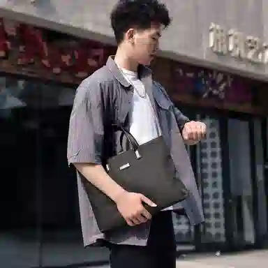 Oldman Head Business Casual Briefcase Black Blue