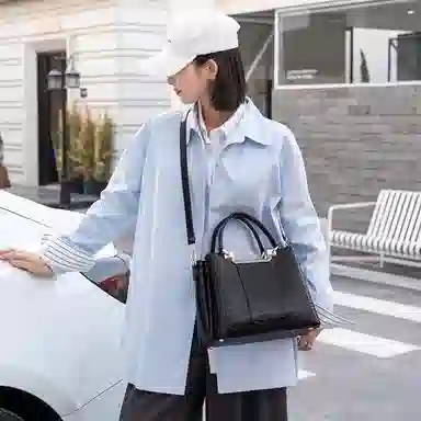 老人头 经典时尚优雅大气百搭实用鳄鱼纹通勤单肩斜挎包 头层牛皮 手提包 常规 女款 红色/黑色/棕色