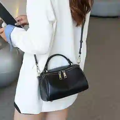 老人头 简约通勤百搭小众设计高级质感 牛皮 单肩斜挎手提包 女款 多色