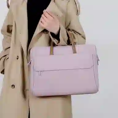 老人头 商务简约休闲百搭通勤多功能手提包 织物 电脑包 男女同款情侣款 黑色/米色/浅紫色