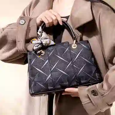 老人头 新中式简约百搭通勤上班中年妈妈托特包 合成革 单肩斜挎手提包 女款 多色