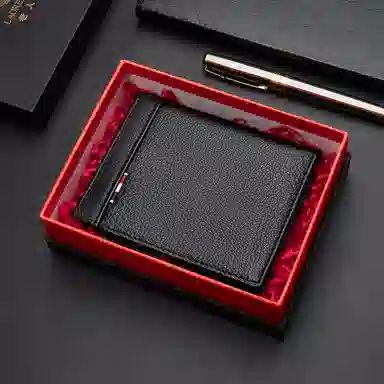 老人头 时尚商务简约高级感 头层牛皮 钱包 男款 黑色