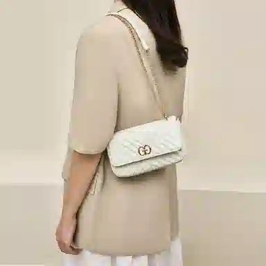 老人头 时尚高级感气质菱格通勤百搭 合成革 斜挎单肩包 女款 多色